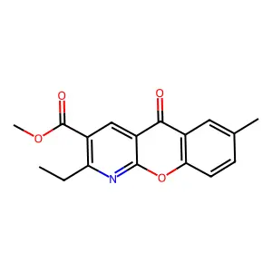 methyl 2-ethyl-7-methyl-5-oxo-5H-chromeno[2,3-b]pyridine-3-carboxylate structure