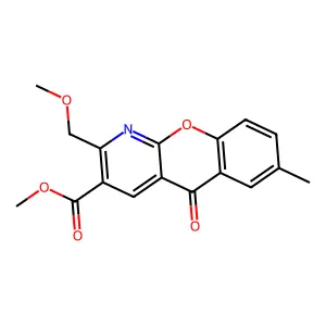 methyl 2-(methoxymethyl)-7-methyl-5-oxo-5H-chromeno[2,3-b]pyridine-3-carboxylate structure