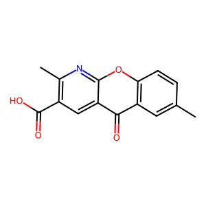 2,7-dimethyl-5-oxo-5H-chromeno[2,3-b]pyridine-3-carboxylic acid structure