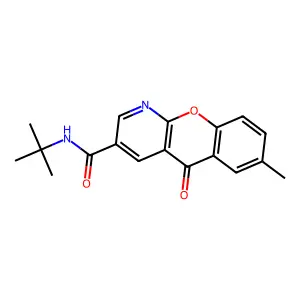N-(tert-butyl)-7-methyl-5-oxo-5H-chromeno[2,3-b]pyridine-3-carboxamide structure