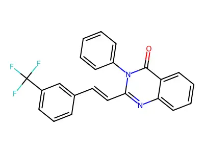 3-Phenyl-2-[2-[3-(trifluoromethyl)phenyl]ethenyl]-4(3H)-quinazolinone structure