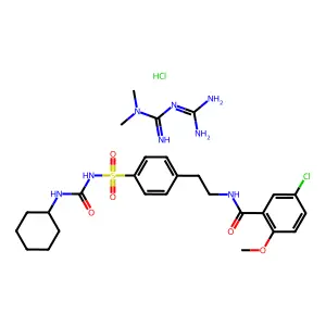 Glyburide mixture with Metformin hydrochloride structure