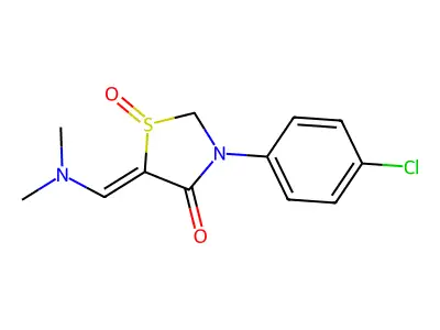 4(5H)-Thiazolidinone, 3-(4-chlorophenyl)-5-[(dimethylamino)methylene]-2,3-dihydro-, 1-oxide structure