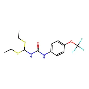 N-[bis(ethylsulfanyl)methyl]-N'-[4-(trifluoromethoxy)phenyl]urea structure