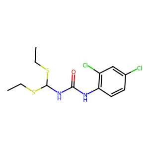 N-[bis(ethylsulfanyl)methyl]-N'-(2,4-dichlorophenyl)urea structure