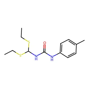 N-[bis(ethylsulfanyl)methyl]-N'-(4-methylphenyl)urea structure