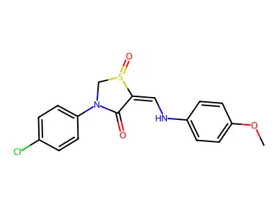 3-(4-Chlorophenyl)-5-[(4-methoxyanilino)methylidene]-1-oxo-1,3-thiazolidin-4-one structure
