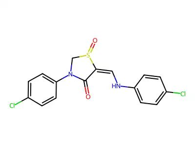 5-[(4-Chloroanilino)methylidene]-3-(4-chlorophenyl)-1-oxo-1,3-thiazolidin-4-one structure