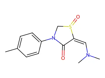 5-((Dimethylamino)methylene)-3-(p-tolyl)thiazolidin-4-one 1-oxide structure