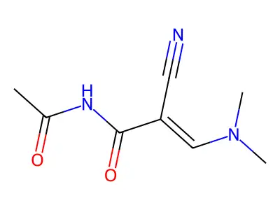N-acetyl-2-cyano-3-(dimethylamino)acrylamide structure