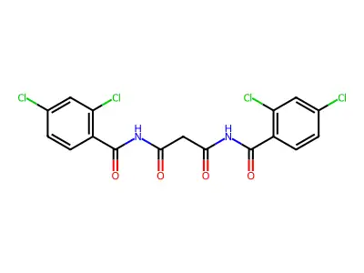 N,N'-bis(2,4-dichlorobenzoyl)propanediamide structure