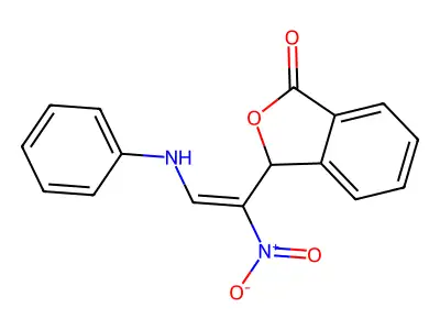3-(2-anilino-1-nitroethenyl)-3H-2-benzofuran-1-one structure