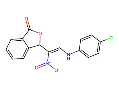 3-[2-(4-chloroanilino)-1-nitrovinyl]-2-benzofuran-1(3H)-one structure