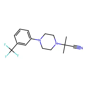 2-Methyl-2-{4-[3-(trifluoromethyl)phenyl]piperazino}propanenitrile structure