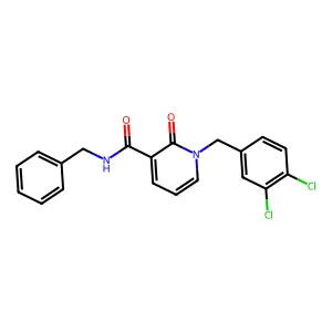 N-benzyl-1-[(3,4-dichlorophenyl)methyl]-2-oxopyridine-3-carboxamide structure