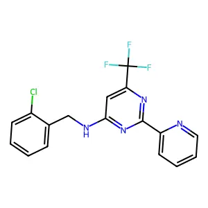 N-(2-chlorobenzyl)-2-(2-pyridinyl)-6-(trifluoromethyl)-4-pyrimidinamine structure