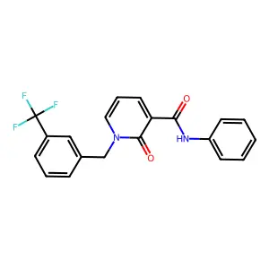 2-oxo-N-phenyl-1-[[3-(trifluoromethyl)phenyl]methyl]pyridine-3-carboxamide structure