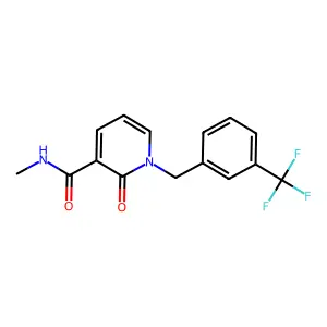 N-methyl-2-oxo-1-[3-(trifluoromethyl)benzyl]-1,2-dihydro-3-pyridinecarboxamide structure