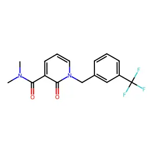 N,N-dimethyl-2-oxo-1-[3-(trifluoromethyl)benzyl]-1,2-dihydro-3-pyridinecarboxamide structure