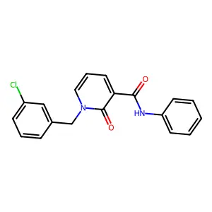 1-[(3-chlorophenyl)methyl]-2-oxo-N-phenylpyridine-3-carboxamide structure