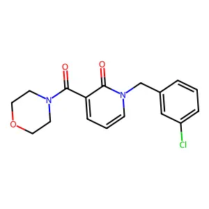 1-(3-chlorobenzyl)-3-(morpholinocarbonyl)-2(1H)-pyridinone structure