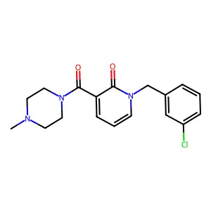 1-(3-chlorobenzyl)-3-[(4-methylpiperazino)carbonyl]-2(1H)-pyridinone structure