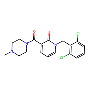 1-(2,6-dichlorobenzyl)-3-[(4-methylpiperazino)carbonyl]-2(1H)-pyridinone structure