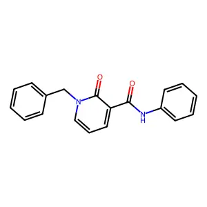 1-benzyl-2-oxo-N-phenyl-1,2-dihydropyridine-3-carboxamide structure