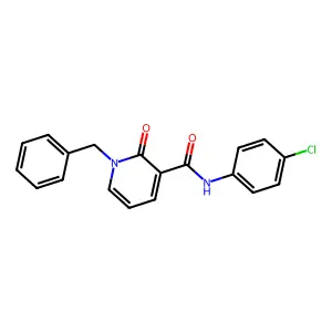 1-benzyl-N-(4-chlorophenyl)-2-oxo-1,2-dihydropyridine-3-carboxamide structure