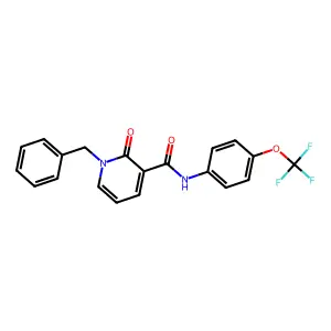 1-benzyl-2-oxo-N-[4-(trifluoromethoxy)phenyl]-1,2-dihydro-3-pyridinecarboxamide structure
