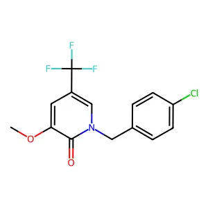1-(4-chlorobenzyl)-3-methoxy-5-(trifluoromethyl)-2(1H)-pyridinone structure