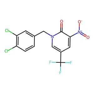 1-(3,4-dichlorobenzyl)-3-nitro-5-(trifluoromethyl)-2(1H)-pyridinone structure