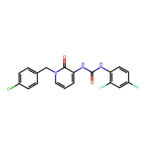 N-[1-(4-chlorobenzyl)-2-oxo-1,2-dihydro-3-pyridinyl]-N'-(2,4-difluorophenyl)urea structure