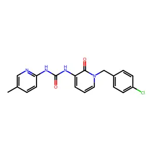 1-[1-[(4-Chlorophenyl)methyl]-2-oxopyridin-3-yl]-3-(5-methylpyridin-2-yl)urea structure