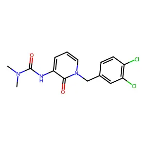 N'-[1-(3,4-dichlorobenzyl)-2-oxo-1,2-dihydro-3-pyridinyl]-N,N-dimethylurea structure