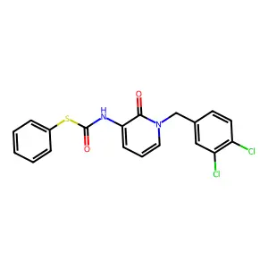 S-phenyl N-[1-(3,4-dichlorobenzyl)-2-oxo-1,2-dihydro-3-pyridinyl]carbamothioate structure