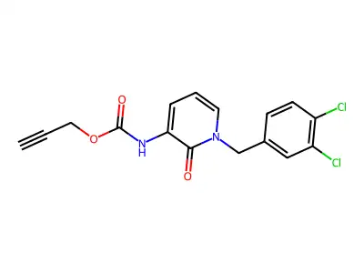 2-propynyl N-[1-(3,4-dichlorobenzyl)-2-oxo-1,2-dihydro-3-pyridinyl]carbamate structure