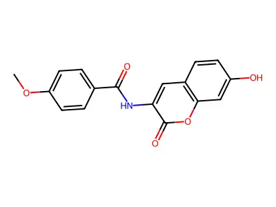 N-(7-hydroxy-2-oxo-2H-chromen-3-yl)-4-methoxybenzamide structure