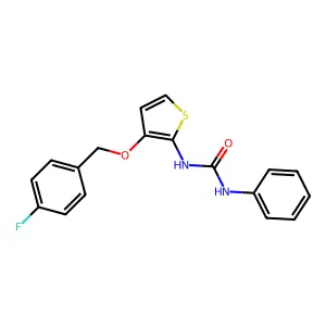 N-{3-[(4-fluorobenzyl)oxy]-2-thienyl}-N'-phenylurea structure