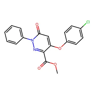 Methyl 4-(4-chlorophenoxy)-6-oxo-1-phenyl-1,6-dihydro-3-pyridazinecarboxylate structure
