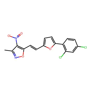 5-{2-[5-(2,4-Dichlorophenyl)-2-furyl]vinyl}-3-methyl-4-nitroisoxazole structure