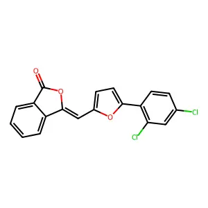 3-{[5-(2,4-dichlorophenyl)-2-furyl]methylene}-2-benzofuran-1(3H)-one structure