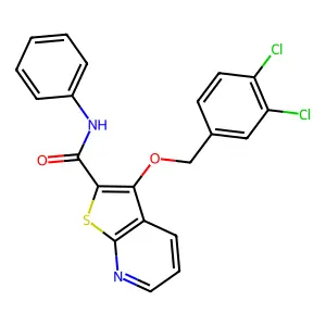 3-[(3,4-dichlorophenyl)methoxy]-N-phenylthieno[2,3-b]pyridine-2-carboxamide structure