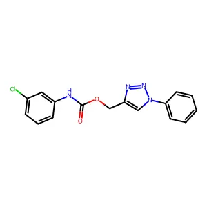 (1-phenyl-1H-1,2,3-triazol-4-yl)methyl N-(3-chlorophenyl)carbamate structure