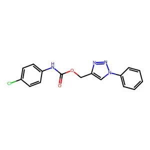 (1-phenyl-1H-1,2,3-triazol-4-yl)methyl N-(4-chlorophenyl)carbamate structure