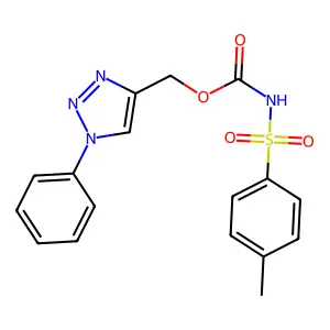 (1-phenyl-1H-1,2,3-triazol-4-yl)methyl N-[(4-methylphenyl)sulfonyl]carbamate structure