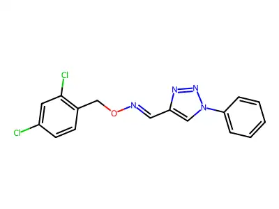 N-[(2,4-dichlorophenyl)methoxy]-1-(1-phenyltriazol-4-yl)methanimine structure