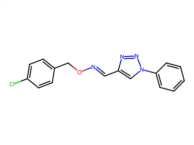 N-[(4-chlorophenyl)methoxy]-1-(1-phenyltriazol-4-yl)methanimine structure