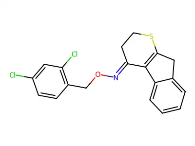 N-[(2,4-dichlorophenyl)methoxy]-3,9-dihydro-2H-indeno[2,1-b]thiopyran-4-imine structure