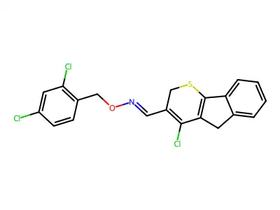 4-chloro-2,5-dihydroindeno[1,2-b]thiopyran-3-carbaldehyde O-(2,4-dichlorobenzyl)oxime structure